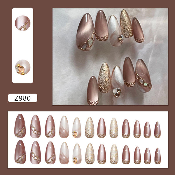 12 Sizes-24 Pcs Press On Nails Z980