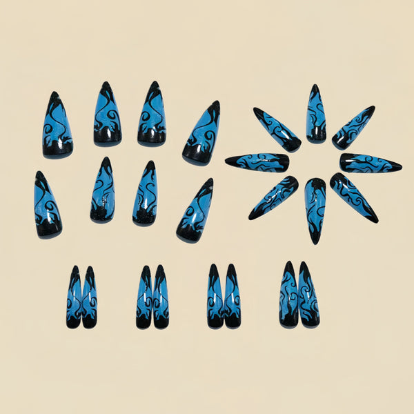 12 Sizes-24 Pcs Press On Nails Y1525