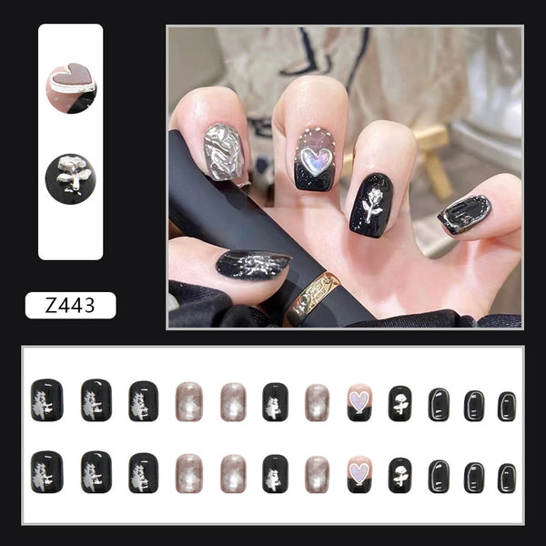 12 Sizes-24 Pcs Press On Nails Z455