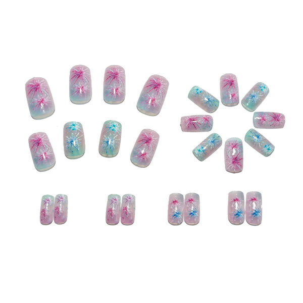12 Sizes-24 Pcs Press On Nails Y1524