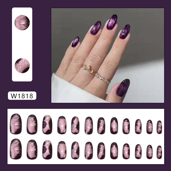 12 Sizes-24 Pcs Press On Nails W1818