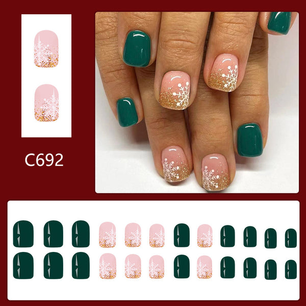 12 Sizes-24 Pcs Press On Nails C692