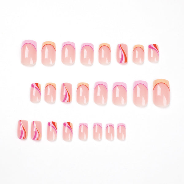 12 Sizes-24 Pcs Press On Nails JP1809