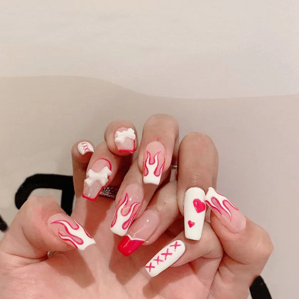 12 Sizes-24 Pcs Press On Nails JP1195