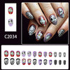 12 Sizes-24 Pcs Press On Nails C2034