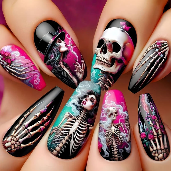 12 Sizes-24 Pcs Press On Nails Y972