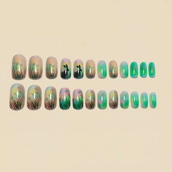 12 Sizes-24 Pcs Press On Nails Y1567