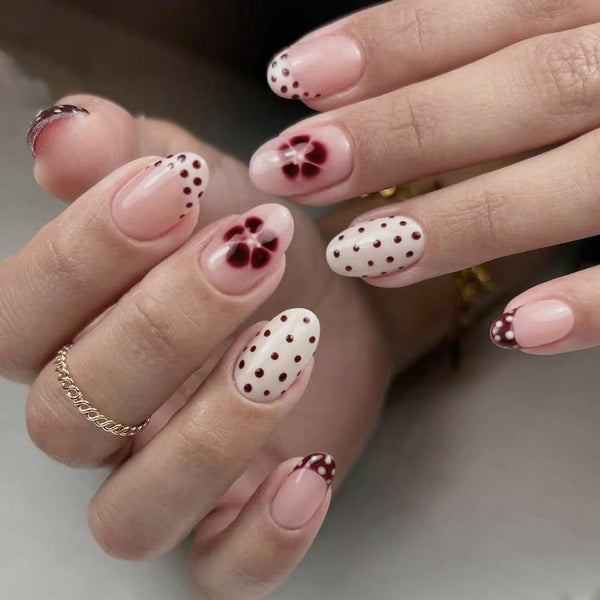 12 Sizes-24 Pcs Press On Nails C1368