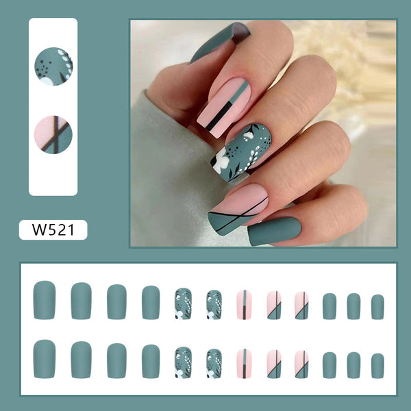 12 Sizes-24 Pcs Press On Nails W521