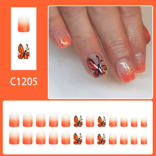 12 Sizes-24 Pcs Press On Nails C1205