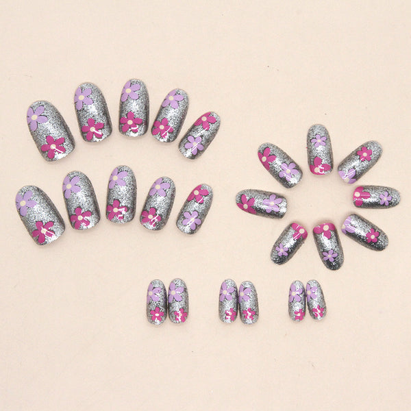 12 Sizes-24 Pcs Press On Nails W669