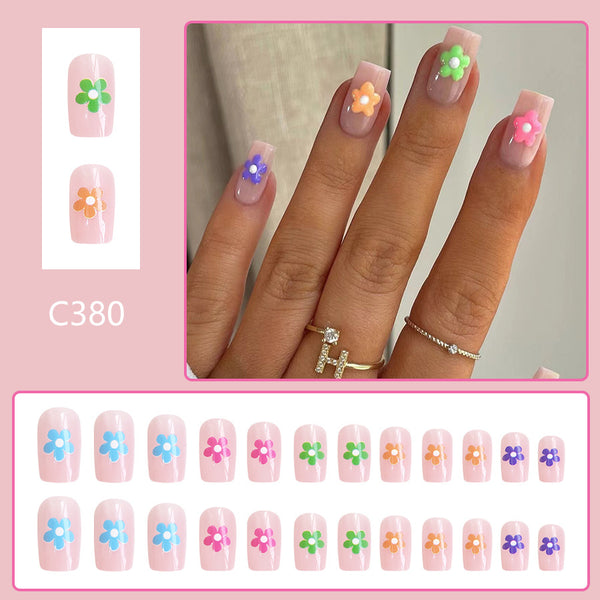 12 Sizes-24 Pcs Press On Nails C380
