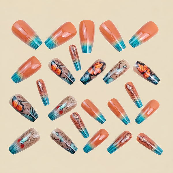 12 Sizes-24 Pcs Press On Nails Y1909