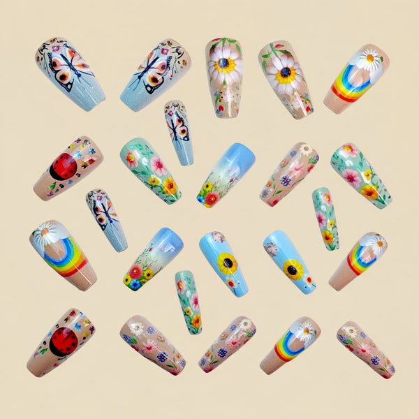 12 Sizes-24 Pcs Press On Nails Y966