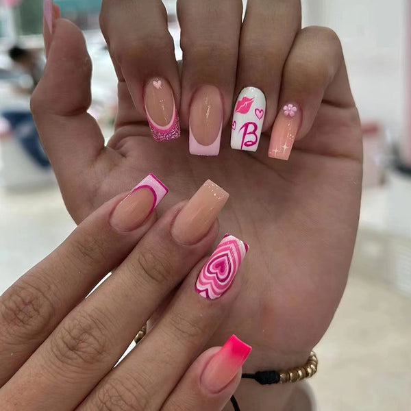 12 Sizes-24 Pcs Press On Nails W1259