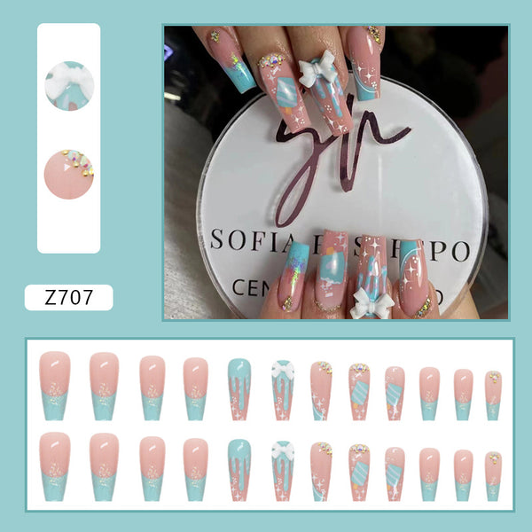 12 Sizes-24 Pcs Press On Nails Z707