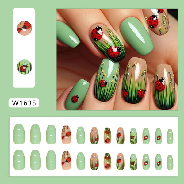 12 Sizes-24 Pcs Press On Nails W1635