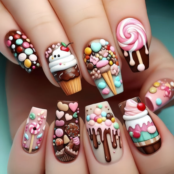 12 Sizes-24 Pcs Press On Nails Y559
