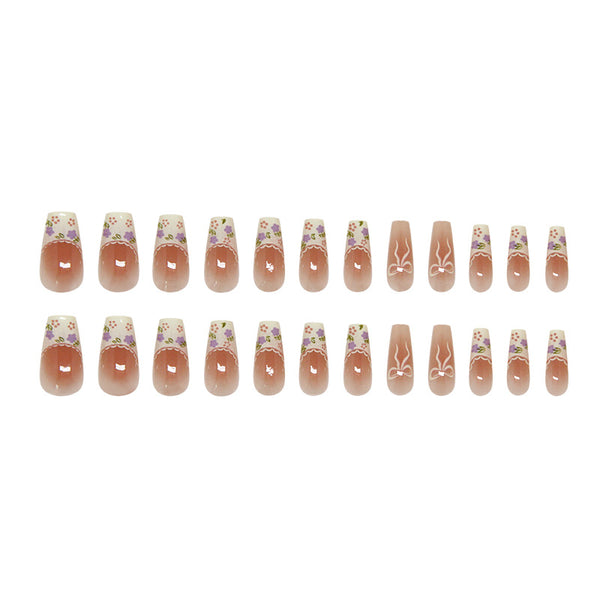 12 Sizes-24 Pcs Press On Nails R968