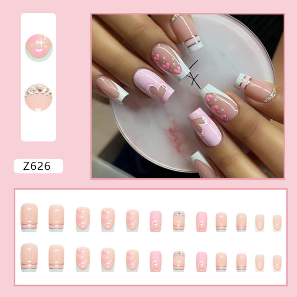 12 Sizes-24 Pcs Press On Nails Z626