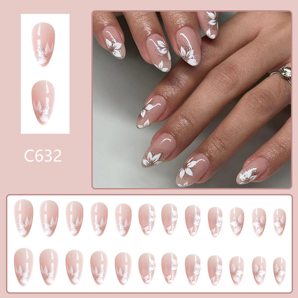 12 Sizes-24 Pcs Press On Nails C632