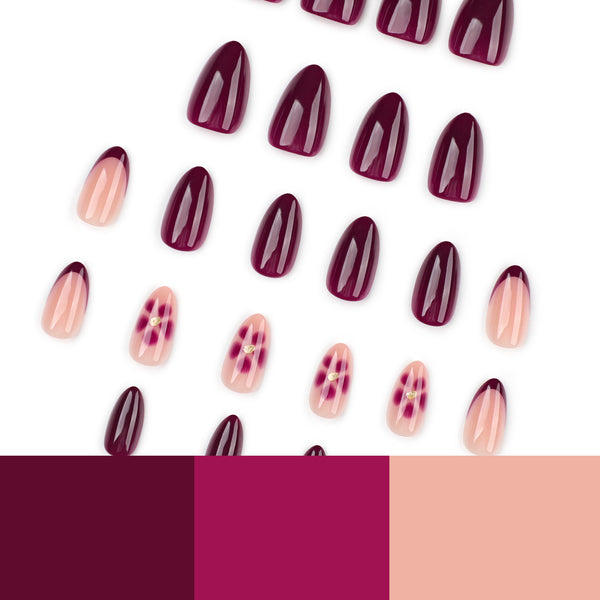 12 Sizes-24 Pcs Press On Nails JP4366