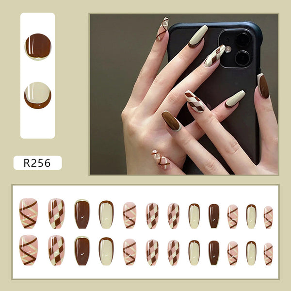 12 Sizes-24 Pcs Press On Nails R241