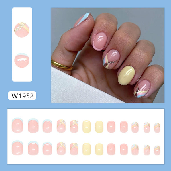 12 Sizes-24 Pcs Press On Nails W1952