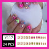 12 Sizes-24 Pcs Press On Nails Y117