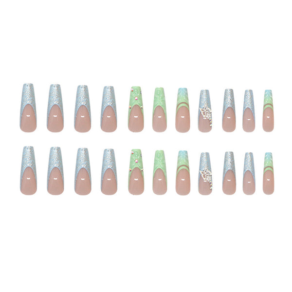 12 Sizes-24 Pcs Press On Nails Z984