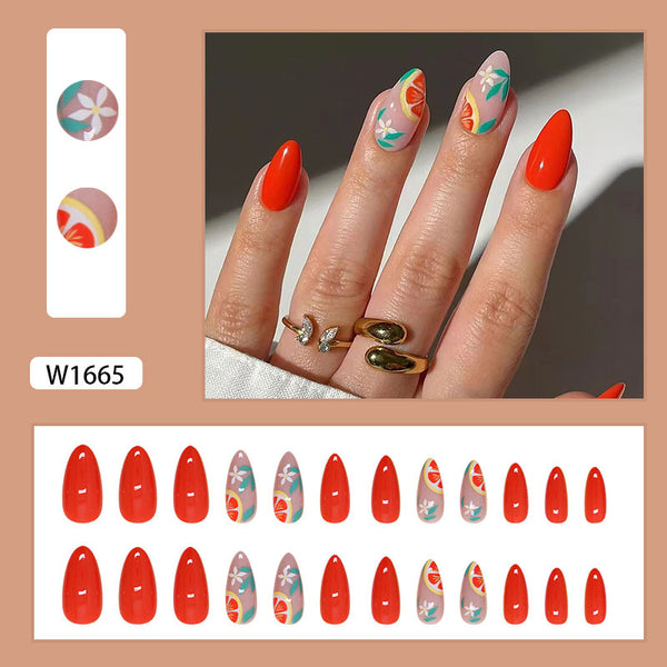 12 Sizes-24 Pcs Press On Nails W1665