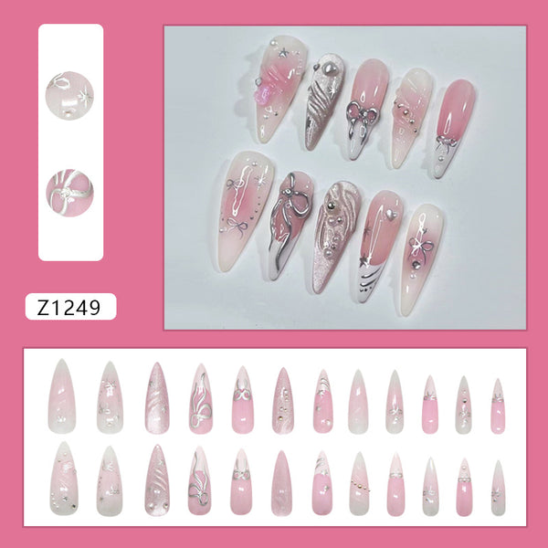 12 Sizes-24 Pcs Press On Nails Z1249