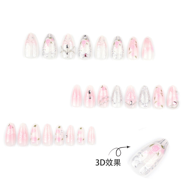 12 Sizes-24 Pcs Press On Nails JP3891