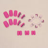 Medium Pink Square Press on Nails - W861