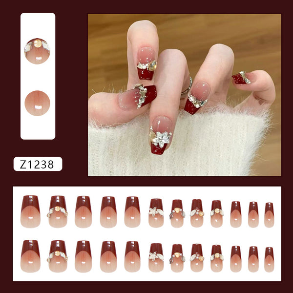 12 Sizes-24 Pcs Press On Nails Z1238