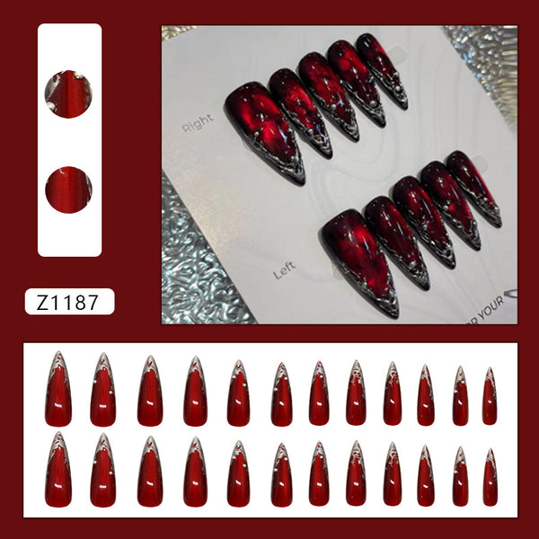 12 Sizes-24 Pcs Press On Nails Z1187