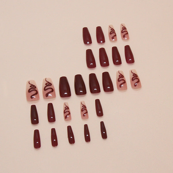 12 Sizes-24 Pcs Press On Nails W1682