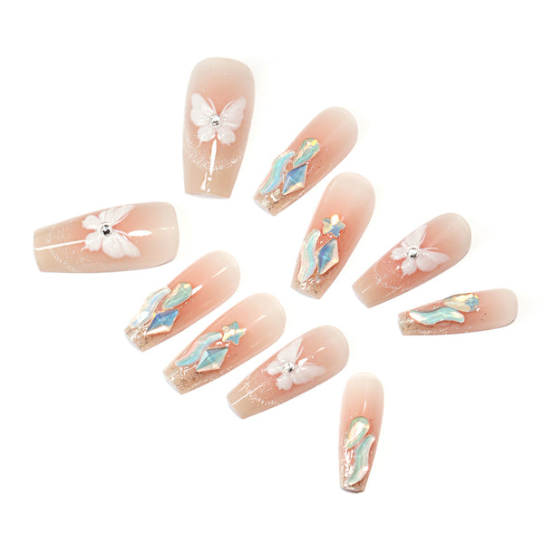 12 Sizes-24 Pcs Press On Nails SP107