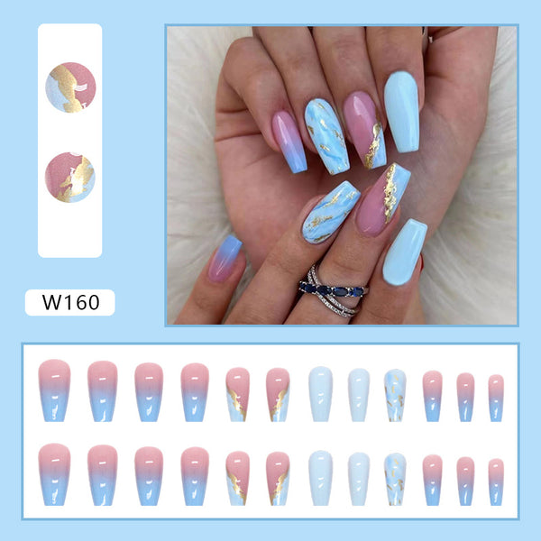 12 Sizes-24 Pcs Press On Nails W160