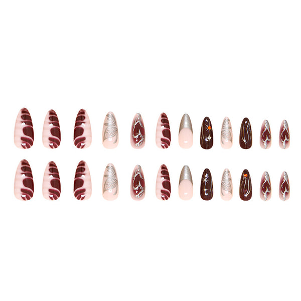12 Sizes-24 Pcs Press On Nails Z969