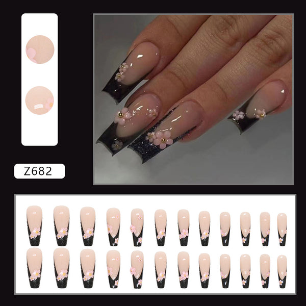 12 Sizes-24 Pcs Press On Nails Z682