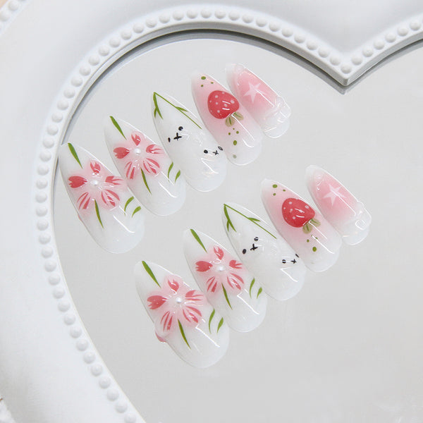 12 Sizes-24 Pcs Press On Nails Z1094