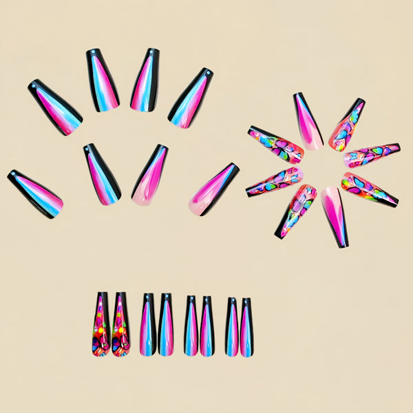 12 Sizes-24 Pcs Press On Nails Y970