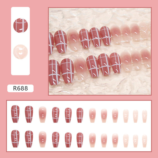 12 Sizes-24 Pcs Press On Nails R687