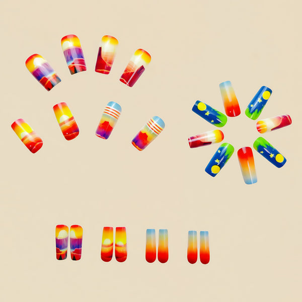 12 Sizes-24 Pcs Press On Nails Y589
