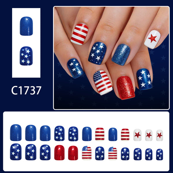12 Sizes-24 Pcs Press On Nails C1734