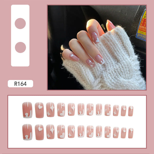 12 Sizes-24 Pcs Press On Nails R161