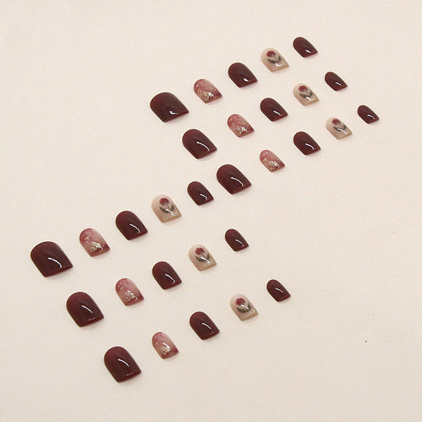 12 Sizes-24 Pcs Press On Nails S002