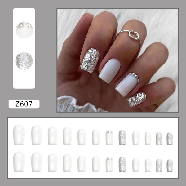 12 Sizes-24 Pcs Press On Nails Z607