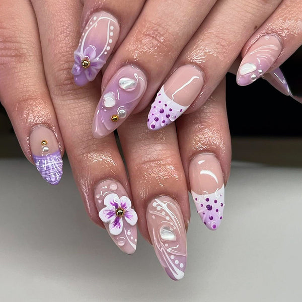 12 Sizes-24 Pcs Press On Nails JP3503